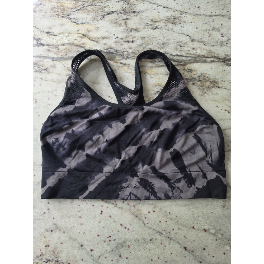 Victoria's Secret Pink blsck tie dye mesh sports bra xl